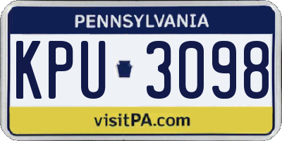 PA license plate KPU3098