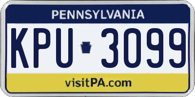 PA license plate KPU3099