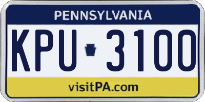PA license plate KPU3100