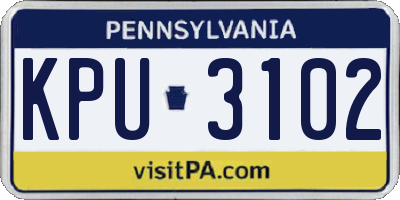 PA license plate KPU3102