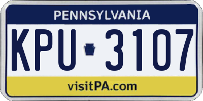 PA license plate KPU3107