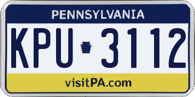 PA license plate KPU3112