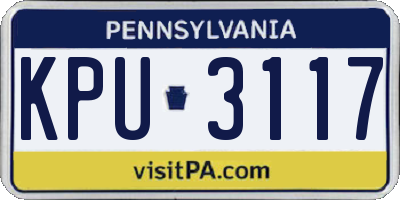 PA license plate KPU3117