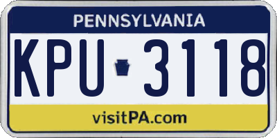 PA license plate KPU3118