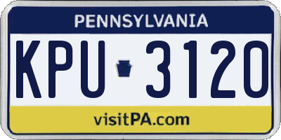 PA license plate KPU3120
