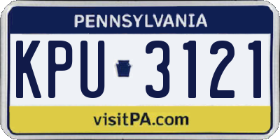 PA license plate KPU3121