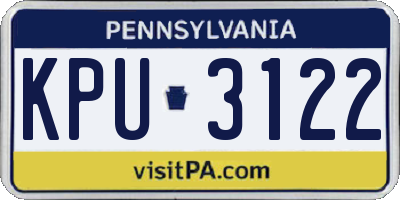 PA license plate KPU3122