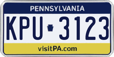 PA license plate KPU3123