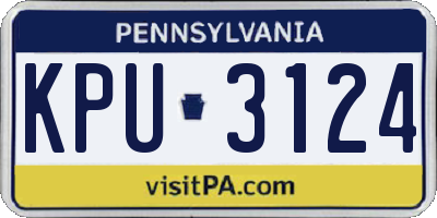 PA license plate KPU3124