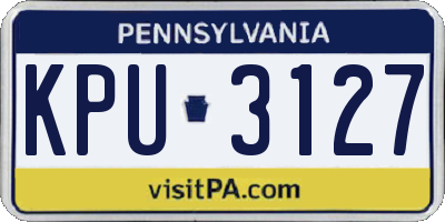 PA license plate KPU3127