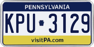 PA license plate KPU3129