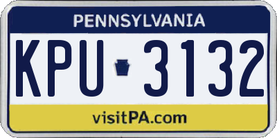 PA license plate KPU3132
