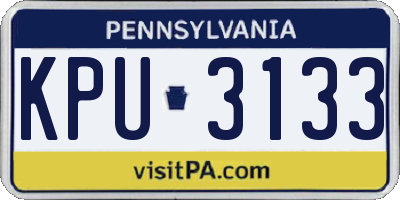 PA license plate KPU3133