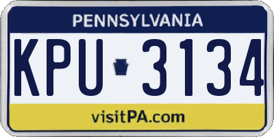 PA license plate KPU3134