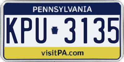 PA license plate KPU3135