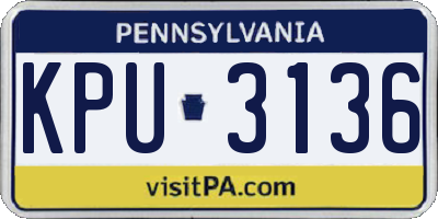 PA license plate KPU3136