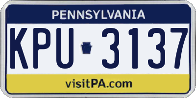 PA license plate KPU3137