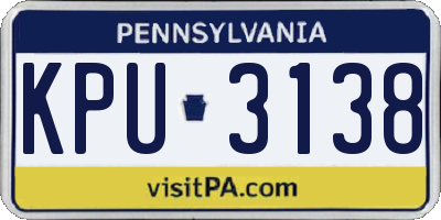 PA license plate KPU3138