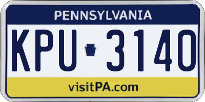 PA license plate KPU3140