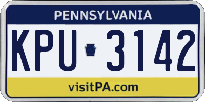 PA license plate KPU3142