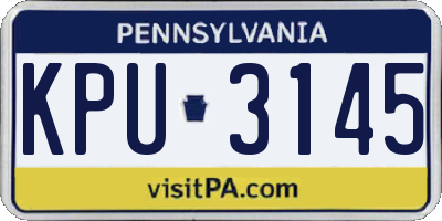 PA license plate KPU3145