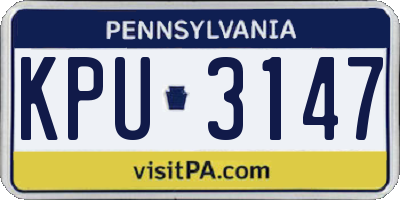 PA license plate KPU3147