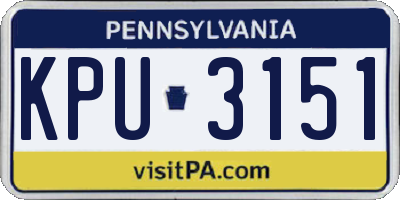 PA license plate KPU3151