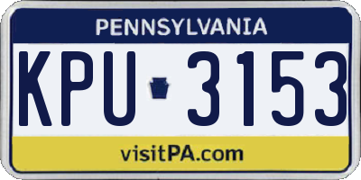 PA license plate KPU3153