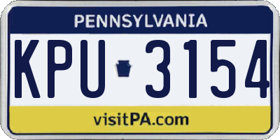 PA license plate KPU3154