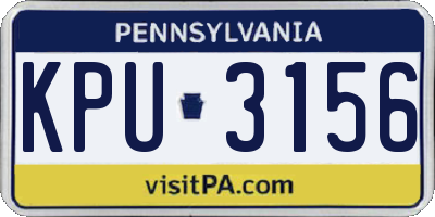PA license plate KPU3156