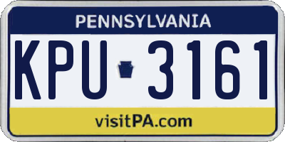 PA license plate KPU3161