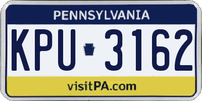 PA license plate KPU3162