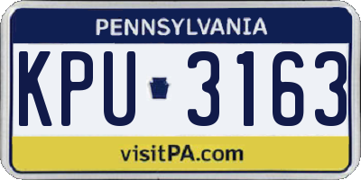 PA license plate KPU3163