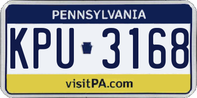 PA license plate KPU3168