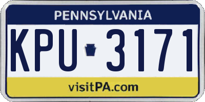 PA license plate KPU3171