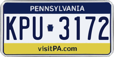 PA license plate KPU3172