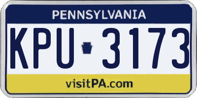 PA license plate KPU3173