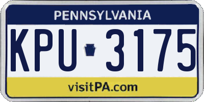 PA license plate KPU3175