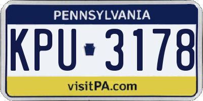 PA license plate KPU3178