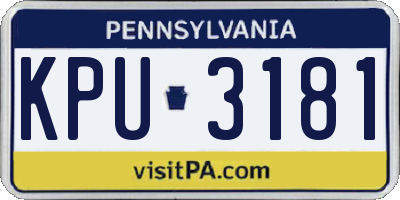 PA license plate KPU3181
