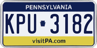 PA license plate KPU3182
