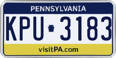 PA license plate KPU3183