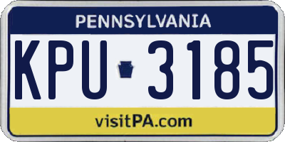 PA license plate KPU3185