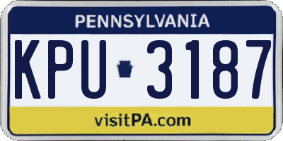 PA license plate KPU3187