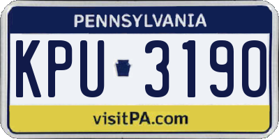 PA license plate KPU3190