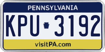 PA license plate KPU3192