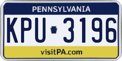 PA license plate KPU3196