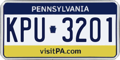 PA license plate KPU3201
