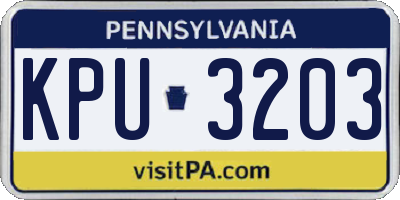 PA license plate KPU3203