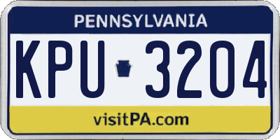 PA license plate KPU3204